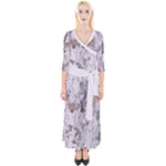 Cracked Marble Symphony Pattern Design Quarter Sleeve Wrap Maxi Dress