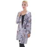 Cracked Marble Symphony Pattern Design Hooded Pocket Cardigan