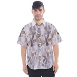 Cracked Marble Symphony Pattern Design Men s Short Sleeve Shirt