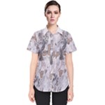 Cracked Marble Symphony Pattern Design Women s Short Sleeve Shirt