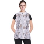 Cracked Marble Symphony Pattern Design Women s Puffer Vest