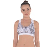 Cracked Marble Symphony Pattern Design Cross String Back Sports Bra