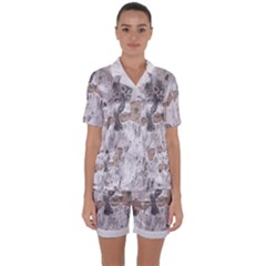 Satin Short Sleeve Pajamas Set 