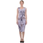 Cracked Marble Symphony Pattern Design Sleeveless Pencil Dress