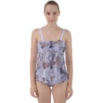 Cracked Marble Symphony Pattern Design Twist Front Tankini Set