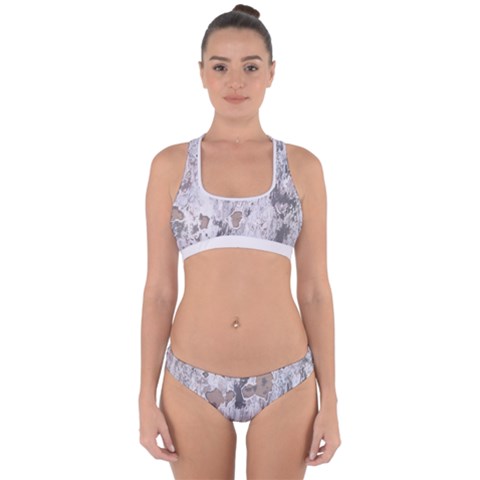 Cracked Marble Symphony Pattern Design Cross Back Hipster Bikini Set from ArtsNow.com