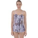 Cracked Marble Symphony Pattern Design Babydoll Tankini Top