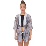 Cracked Marble Symphony Pattern Design Open Front Chiffon Kimono