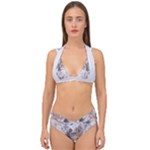 Cracked Marble Symphony Pattern Design Double Strap Halter Bikini Set