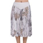 Cracked Marble Symphony Pattern Design Velvet Flared Midi Skirt