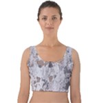 Cracked Marble Symphony Pattern Design Velvet Crop Top