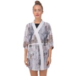 Cracked Marble Symphony Pattern Design Half Sleeve Chiffon Kimono