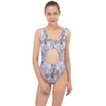 Cracked Marble Symphony Pattern Design Center Cut Out Swimsuit