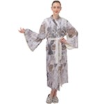 Cracked Marble Symphony Pattern Design Maxi Velvet Kimono