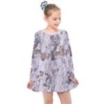 Cracked Marble Symphony Pattern Design Kids  Long Sleeve Dress