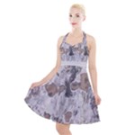 Cracked Marble Symphony Pattern Design Halter Party Swing Dress 