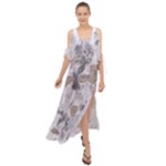 Cracked Marble Symphony Pattern Design Maxi Chiffon Cover Up Dress