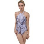 Cracked Marble Symphony Pattern Design Go with the Flow One Piece Swimsuit