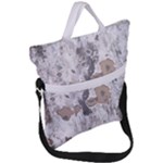 Cracked Marble Symphony Pattern Design Fold Over Handle Tote Bag