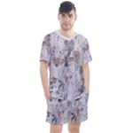 Cracked Marble Symphony Pattern Design Men s Mesh T-Shirt and Shorts Set