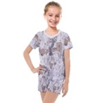 Cracked Marble Symphony Pattern Design Kids  Mesh T-Shirt and Shorts Set