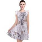 Cracked Marble Symphony Pattern Design Tie Up Tunic Dress