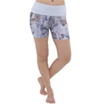 Cracked Marble Symphony Pattern Design Lightweight Velour Yoga Shorts