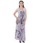 Cracked Marble Symphony Pattern Design Sleeveless Velour Maxi Dress