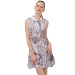 Cracked Marble Symphony Pattern Design Sleeveless Shirt Dress