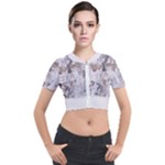 Cracked Marble Symphony Pattern Design Short Sleeve Cropped Jacket