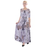 Cracked Marble Symphony Pattern Design Half Sleeves Maxi Dress