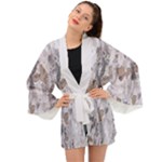 Cracked Marble Symphony Pattern Design Long Sleeve Kimono