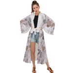 Cracked Marble Symphony Pattern Design Maxi Kimono