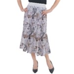 Cracked Marble Symphony Pattern Design Midi Mermaid Skirt