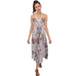 Cracked Marble Symphony Pattern Design Halter Tie Back Dress 