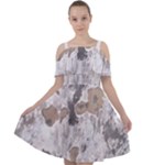 Cracked Marble Symphony Pattern Design Cut Out Shoulders Chiffon Dress