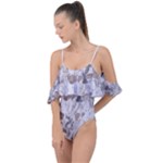 Cracked Marble Symphony Pattern Design Drape Piece Swimsuit