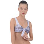 Cracked Marble Symphony Pattern Design Front Tie Bikini Top