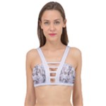 Cracked Marble Symphony Pattern Design Cage Up Bikini Top