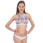 Cracked Marble Symphony Pattern Design Cross Front Halter Bikini Top