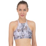 Cracked Marble Symphony Pattern Design Halter Bikini Top