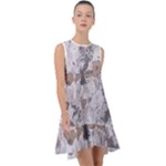 Cracked Marble Symphony Pattern Design Frill Swing Dress