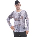 Cracked Marble Symphony Pattern Design Men s Pique Long Sleeve T-Shirt