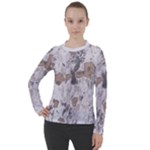 Cracked Marble Symphony Pattern Design Women s Pique Long Sleeve T-Shirt