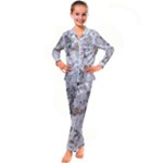 Cracked Marble Symphony Pattern Design Kids  Satin Long Sleeve Pajamas Set