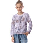 Cracked Marble Symphony Pattern Design Kids  Long Sleeve T-Shirt with Frill 