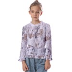 Cracked Marble Symphony Pattern Design Kids  Frill Detail T-Shirt