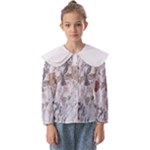 Cracked Marble Symphony Pattern Design Kids  Peter Pan Collar Blouse