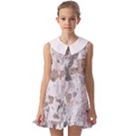 Cracked Marble Symphony Pattern Design Kids  Pilgrim Collar Ruffle Hem Dress