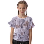 Cracked Marble Symphony Pattern Design Kids  Cut Out Flutter Sleeves